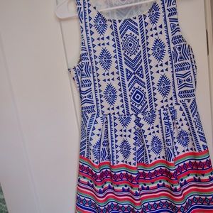 Fit & Flare Tribal Patterned Dress